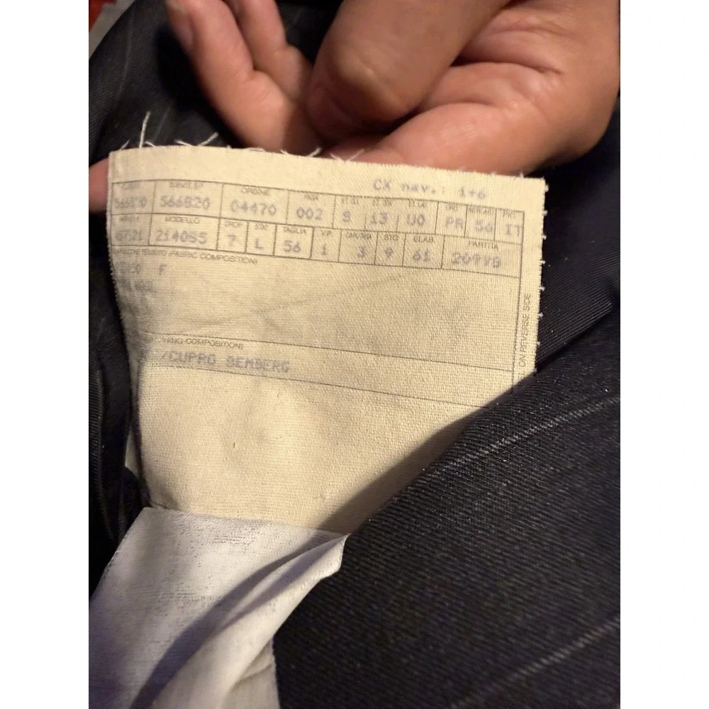 Ermenegildo Zegna‎ Black Pinstripes Wool Blazer Made in Italy Size 56IT